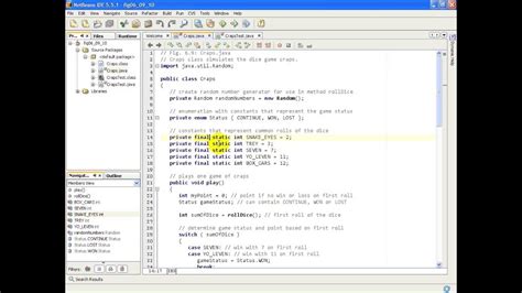 Simulating Game of Craps in JAVA .